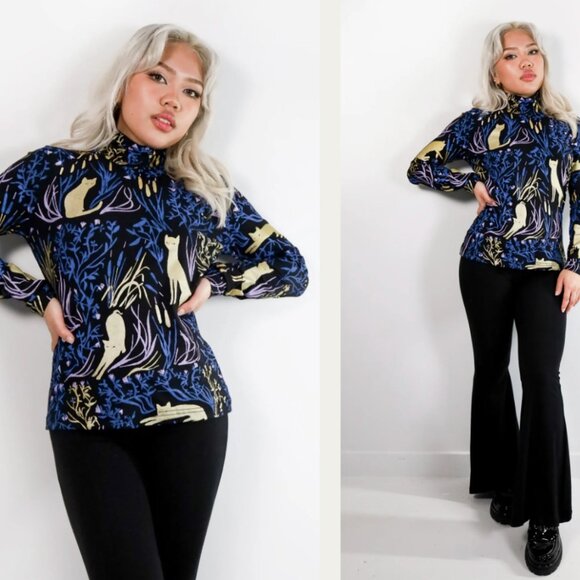 Thief & Bandit (Made in Canada) Cat TURTLENECK 100% Cotton Hand-screenprinted - Picture 12 of 12